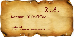 Kormos Alfréda névjegykártya